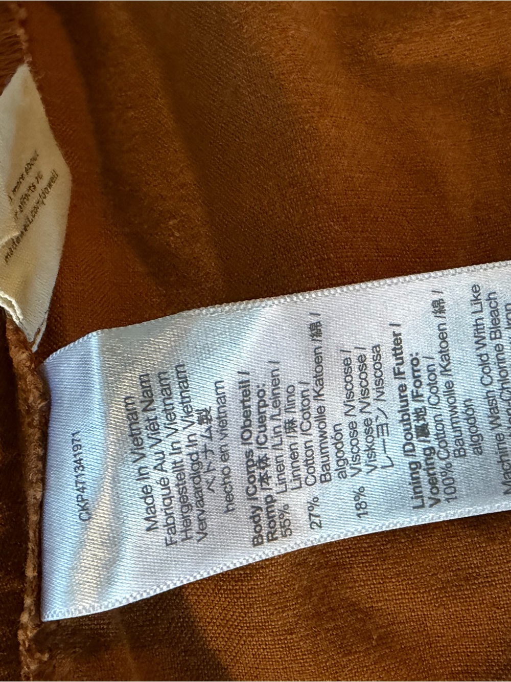 Madewell Seamed Puff-Sleeve Midi Dress Warm Coffee Size 0 Linen Blend - Picture 14 of 15
